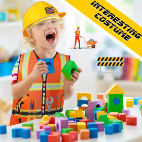 Handepo orange construction vest for kids, fits growing little builders.