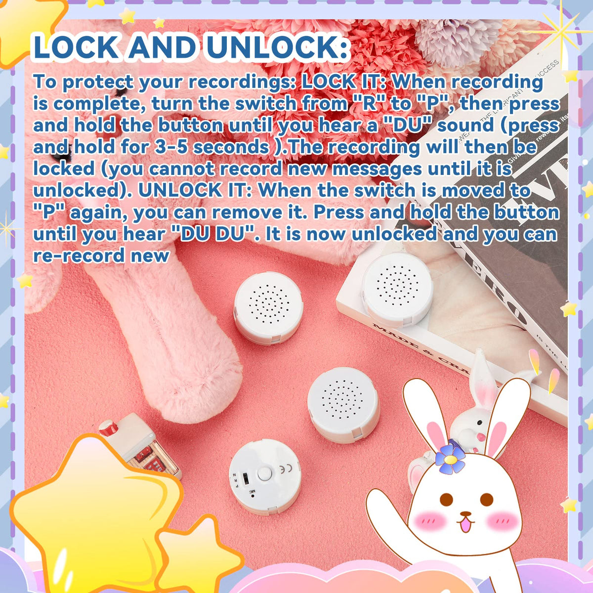 Handepo plush audio module records 20 seconds of sound for dolls.