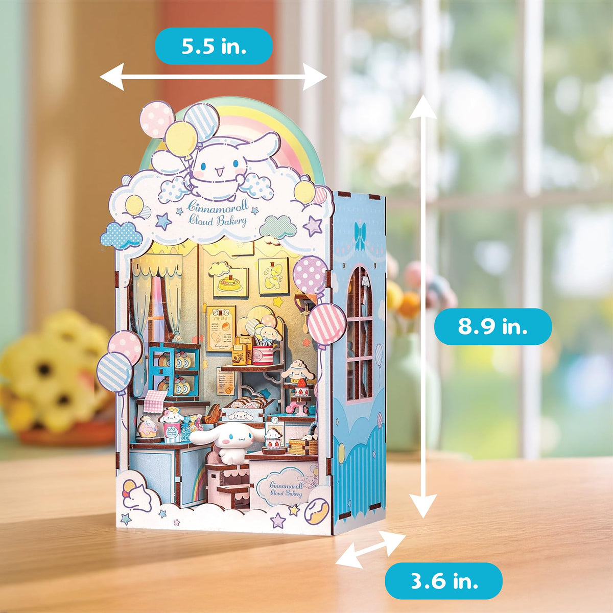 Hands Craft Cinnamoroll Cloud Bakery LED lights glow with touch activation.