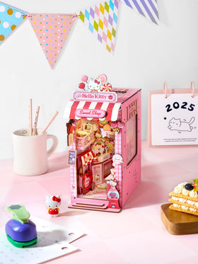 Hands Craft Hello Kitty Sweet Shop Book Nook Kit laser-cut pieces ensure precise assembly.