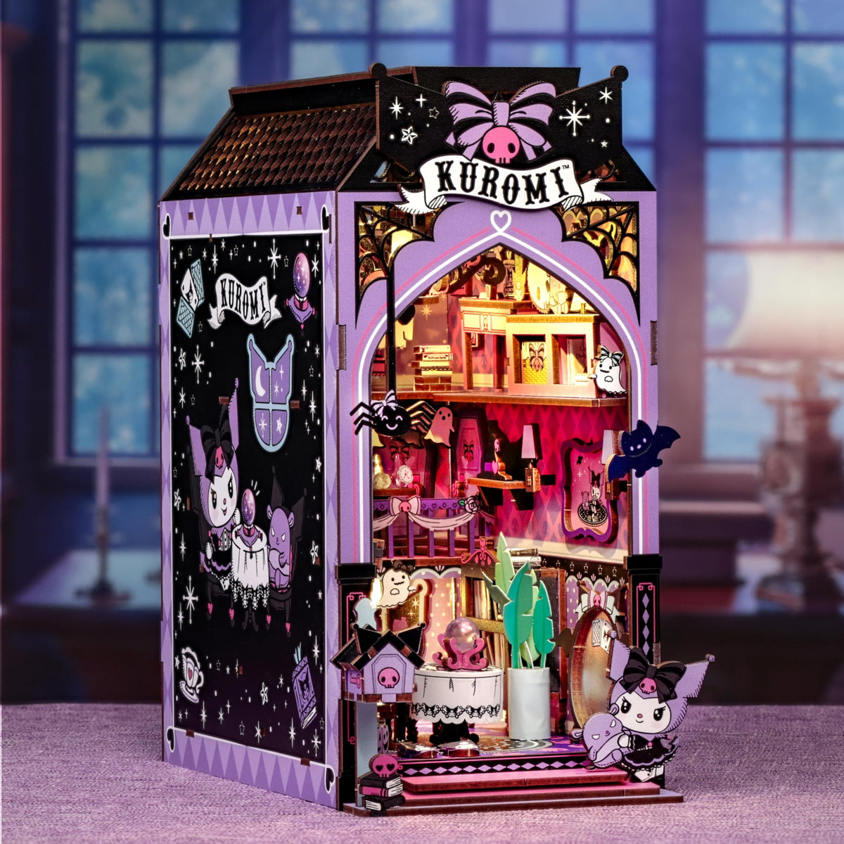 Hands Craft Kuromi Spooky House touch LED adds a warm glowing ambiance