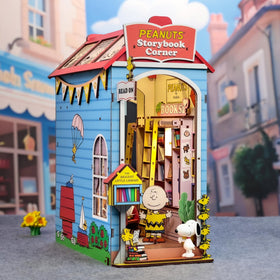 Hands Craft Peanuts Storybook Corner Kit illustrated assembly guide for a smooth build.