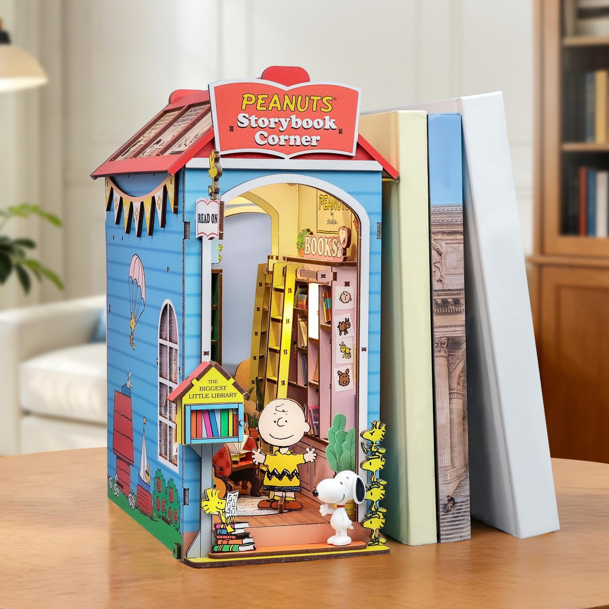 Hands Craft Peanuts Storybook Corner Kit laser-cut wooden pieces ensure precise fit.