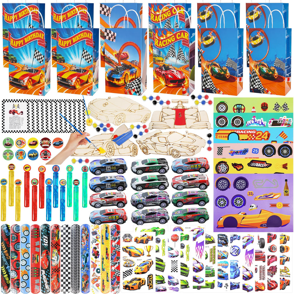 HandTool 120Pcs Race Car Set for party favors and classroom prizes