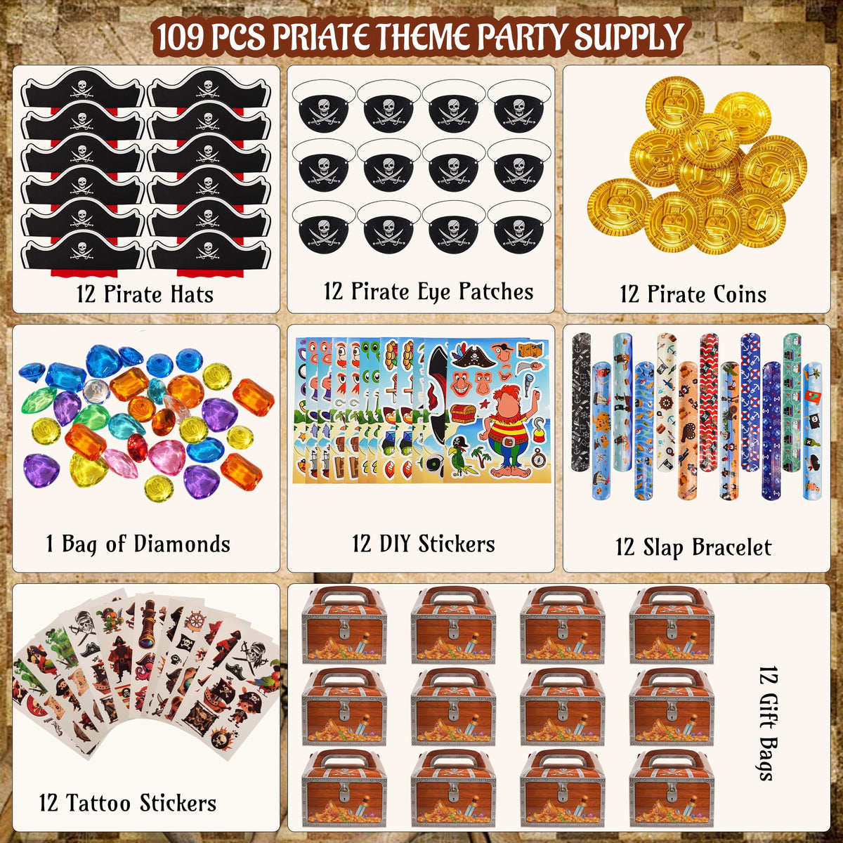HandTool pirate eye patches for kids, easy-to-wear accessories for imaginative play.