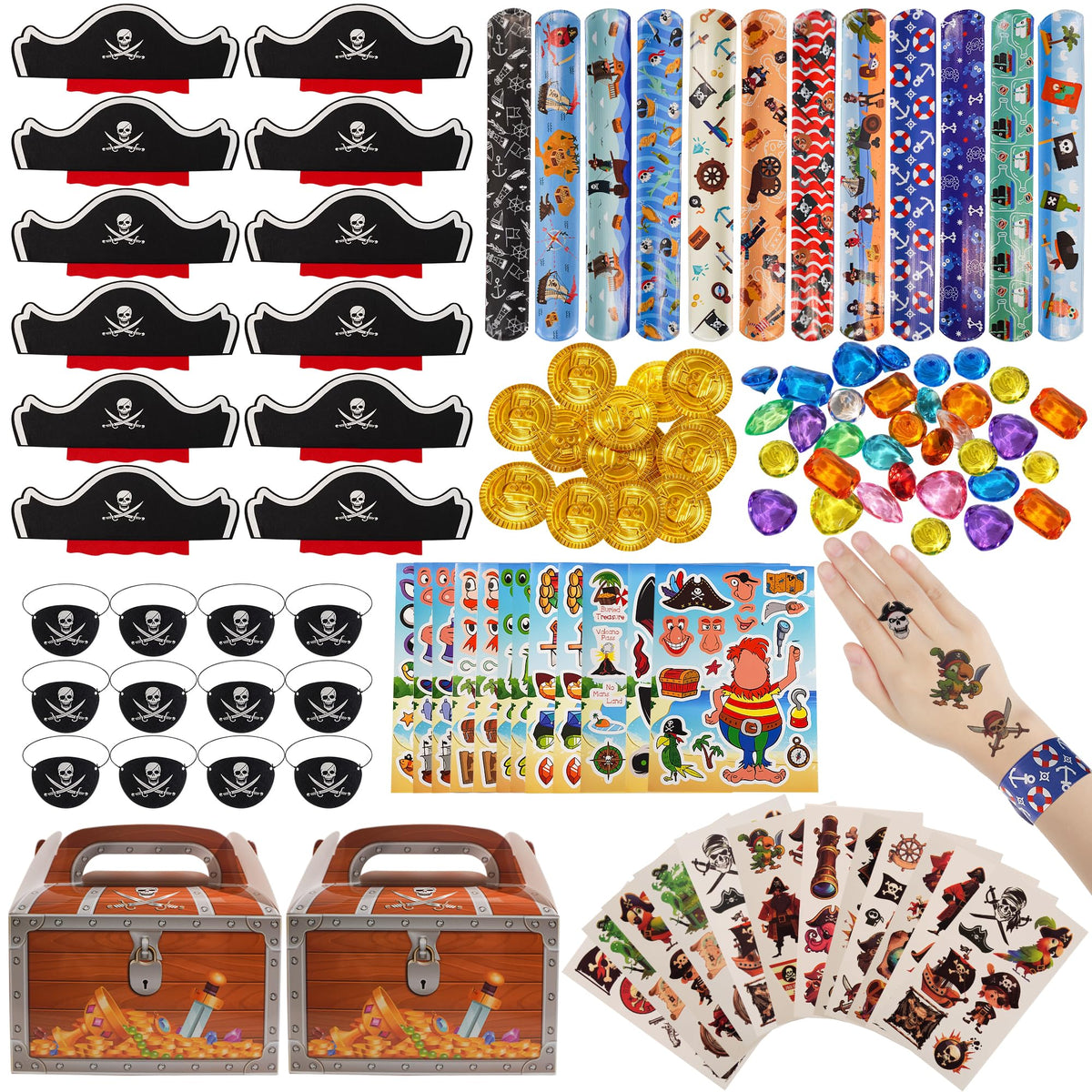 HandTool pirate hats for kids, colorful costume accessories for a fun party.