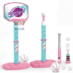 Handwell 3-in-1 basketball hoop pink for versatile indoor/outdoor play