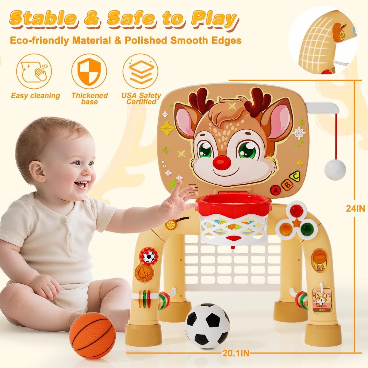 Handwell BPA-free ABS build prioritizes safety for toddler play.
