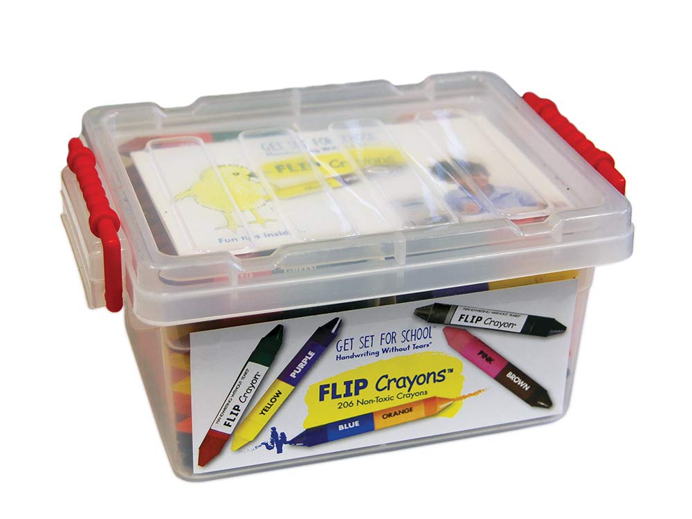 Handwriting Without Tears flip crayon set 206 dual color crayons for engaging color practice.