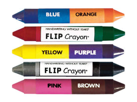Handwriting Without Tears ten-color palette enhances creative coloring with dual-color crayons.