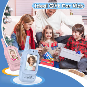 Hangrui Walkie Talkies Kids 2-Pack lightweight and portable for travel.