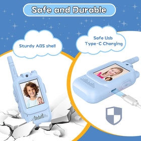 Hangrui walkie talkies kids rechargeable USB-C, easy charging for longer adventures.