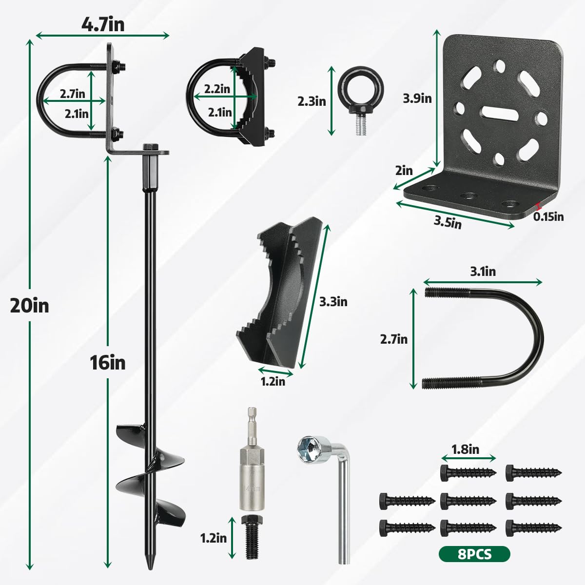 hannger 12mm anchor rods reinforce stability in windy conditions.