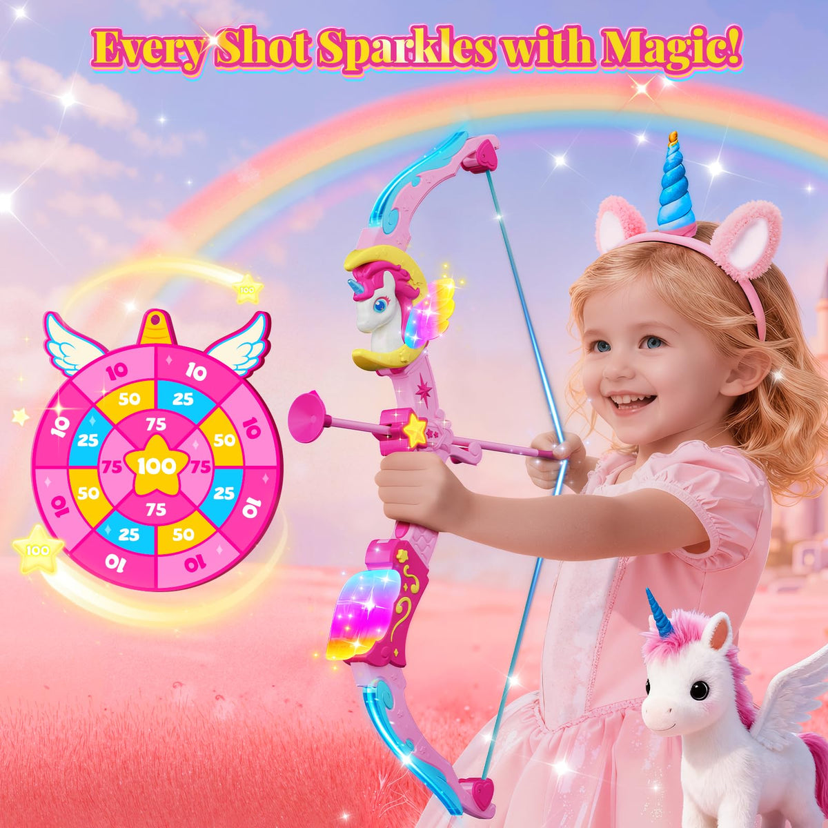Hanroni unicorn star button glow enhances target practice