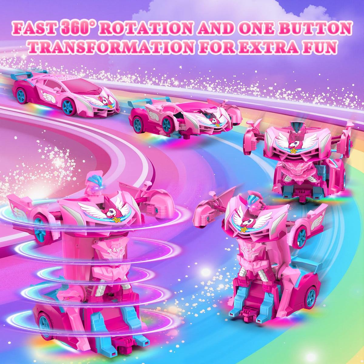 Hanroni Unicorn Transform RC Car in sport car form for fast, fun play