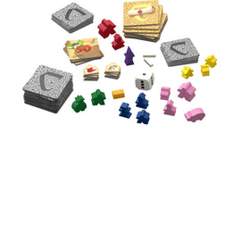 Hans im Gluck Carcassonne Big Box 2025 play area with tiles and meeples for family fun.