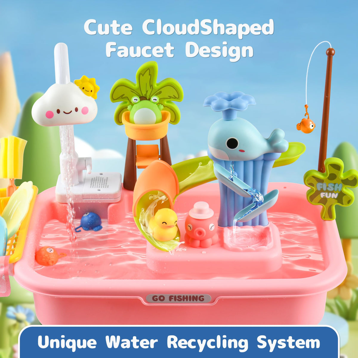 Hanyutom pink gift set for kids three and up, durable and fun.