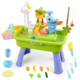 Hanyutom toddler water table with electric pump for engaging play