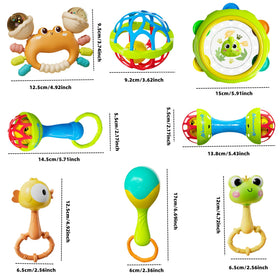 HAOHAOSHUA 8pc close-up texture highlights non-toxic materials for teething.