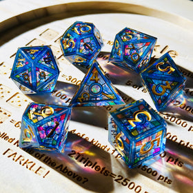 HAOMEJA blue-sky-d8 dice catch light for dramatic refraction