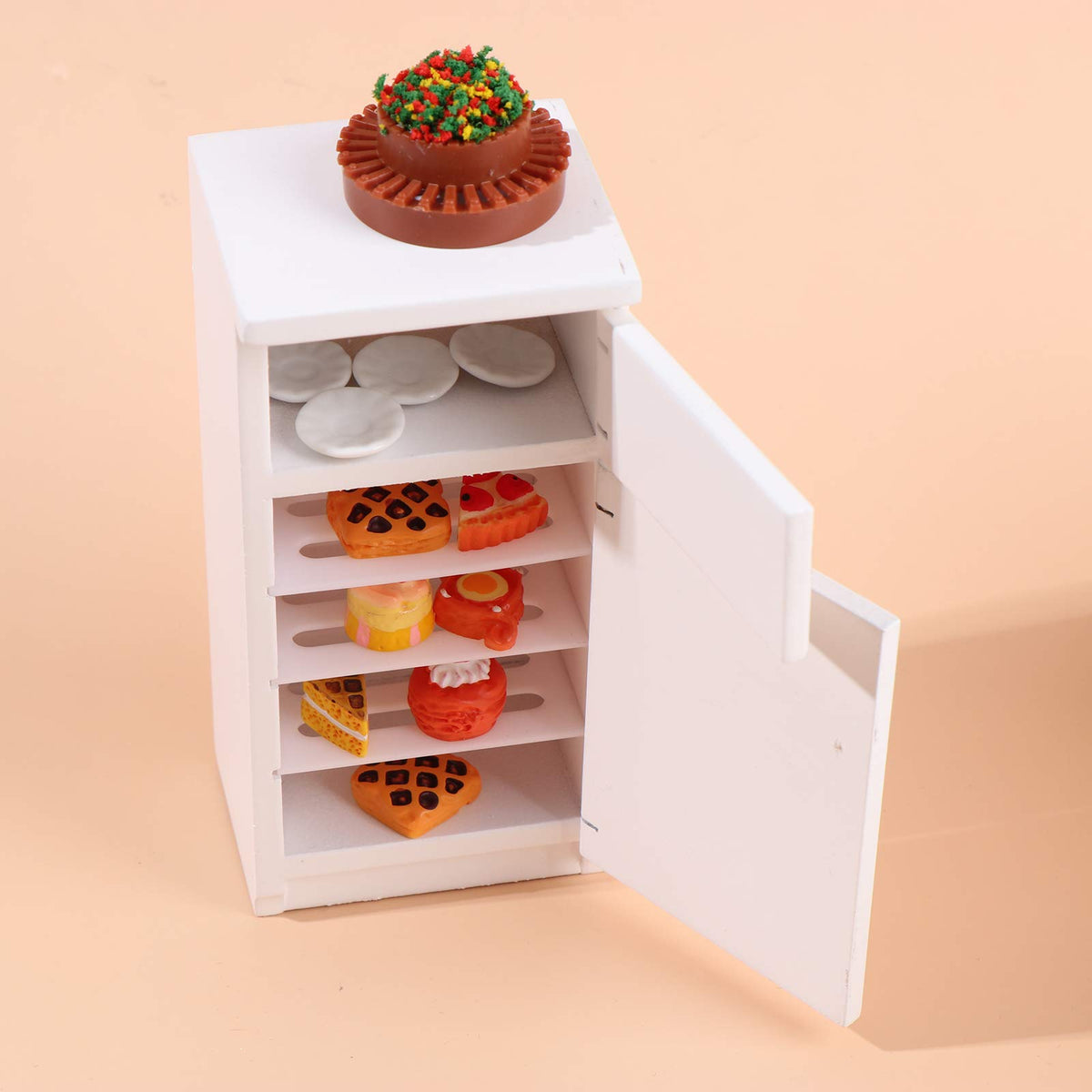 Haomian mini fridge wood texture adds lifelike kitchen ambience.