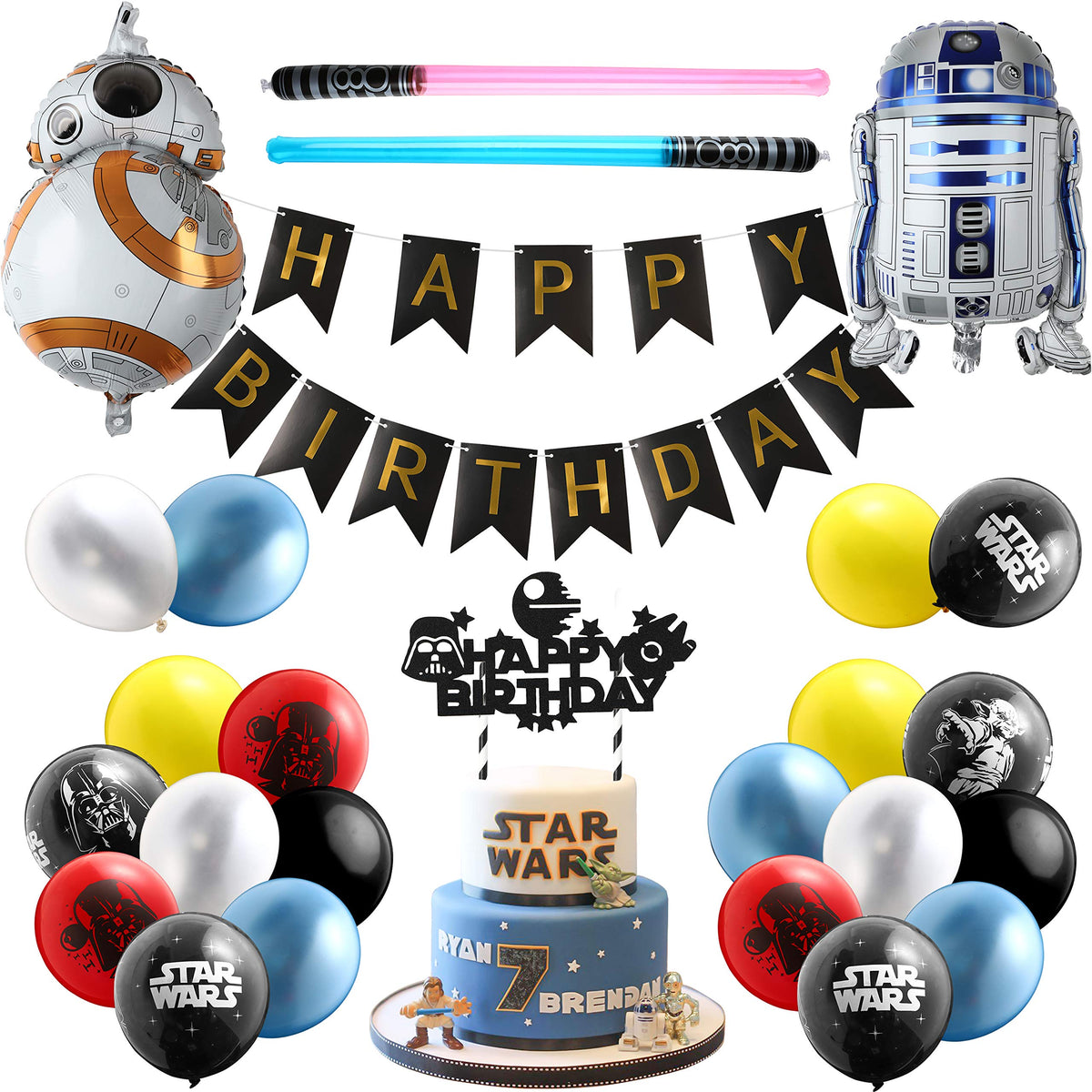 Haooryx Galaxy Wars latex balloons in assorted colors for bright party decor.
