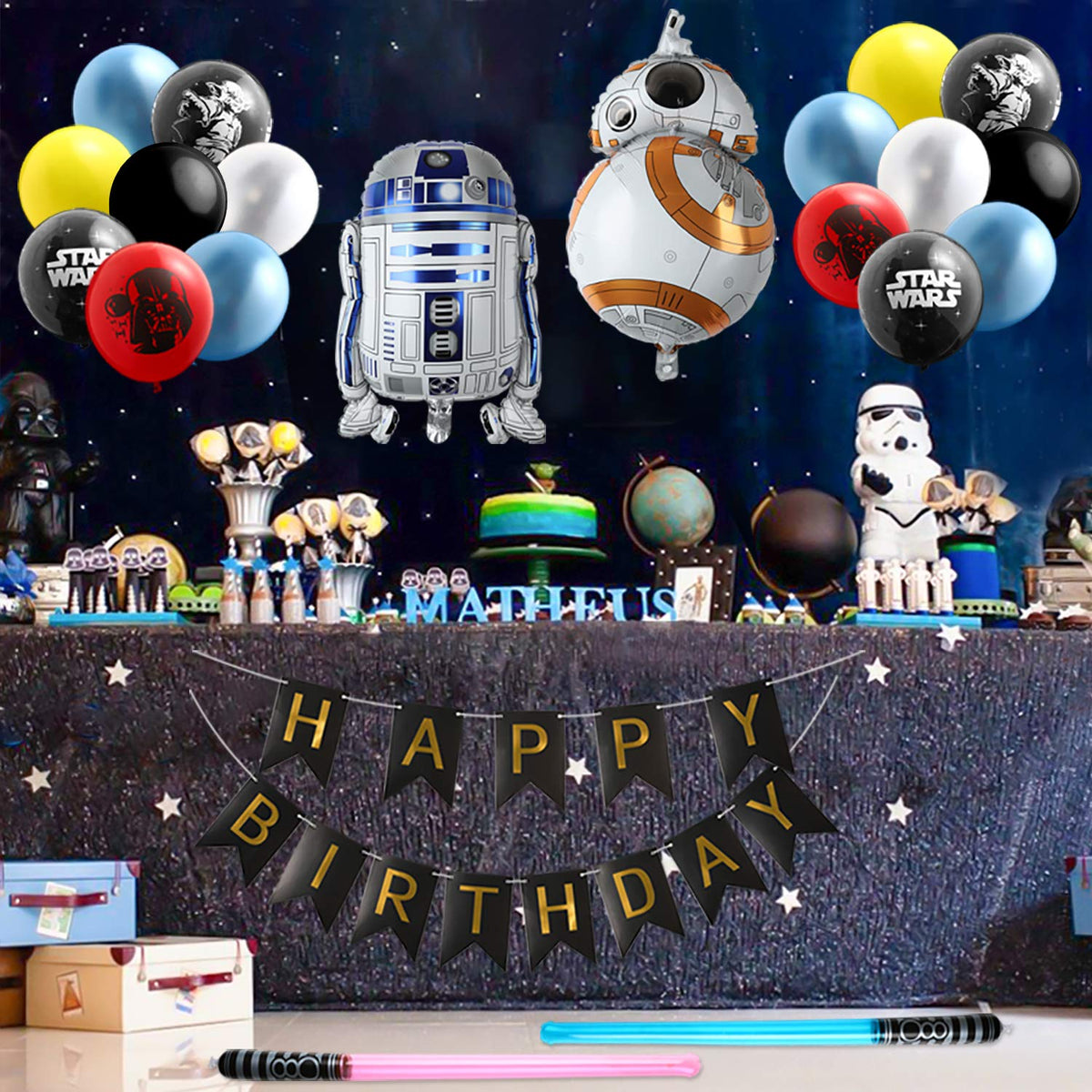 Haooryx robot foil balloon adds fun sci-fi vibes to scenes.