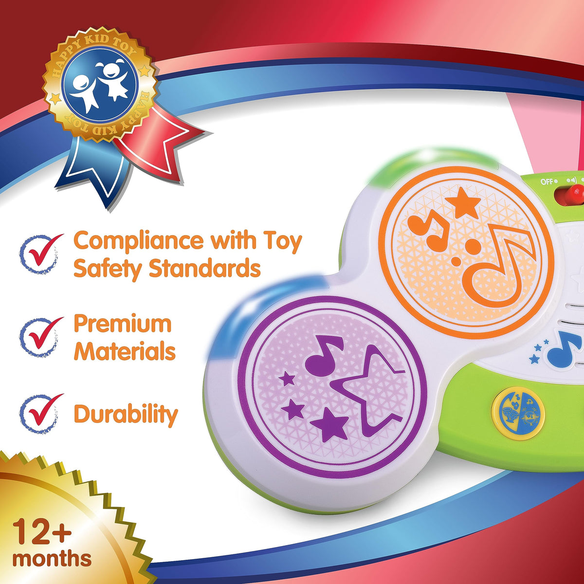 HAP-P-KID Magic Touch Drum safe materials ensure worry-free exploration.