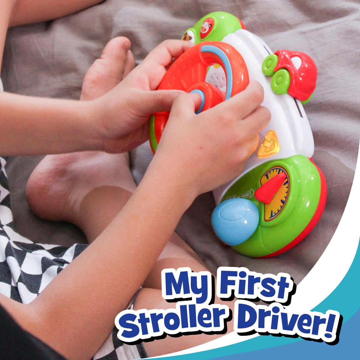 HAP-P-KID easy-attach hanging strap fits most strollers or cribs securely.