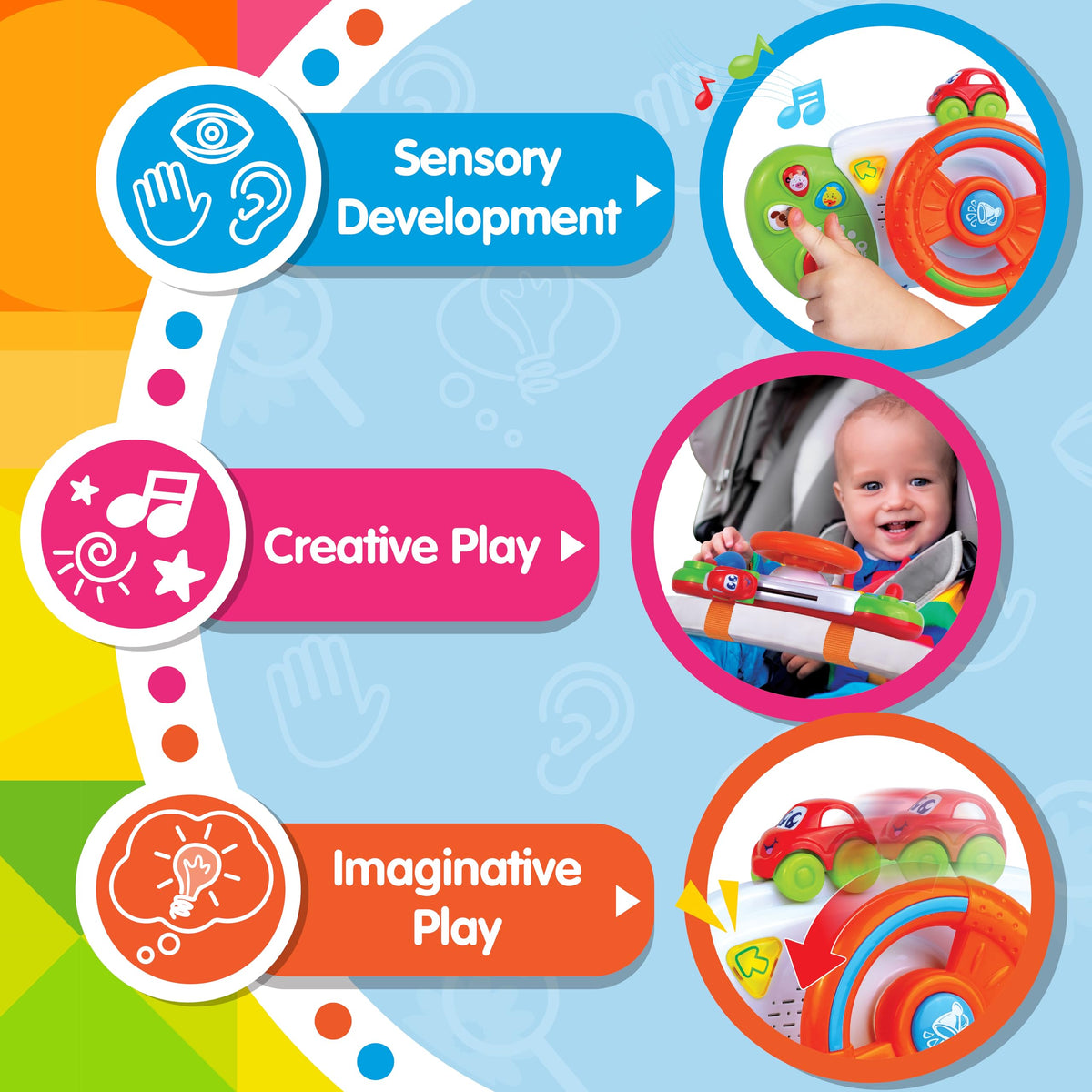 HAP-P-KID stroller toy supports sensory development and safe exploration.