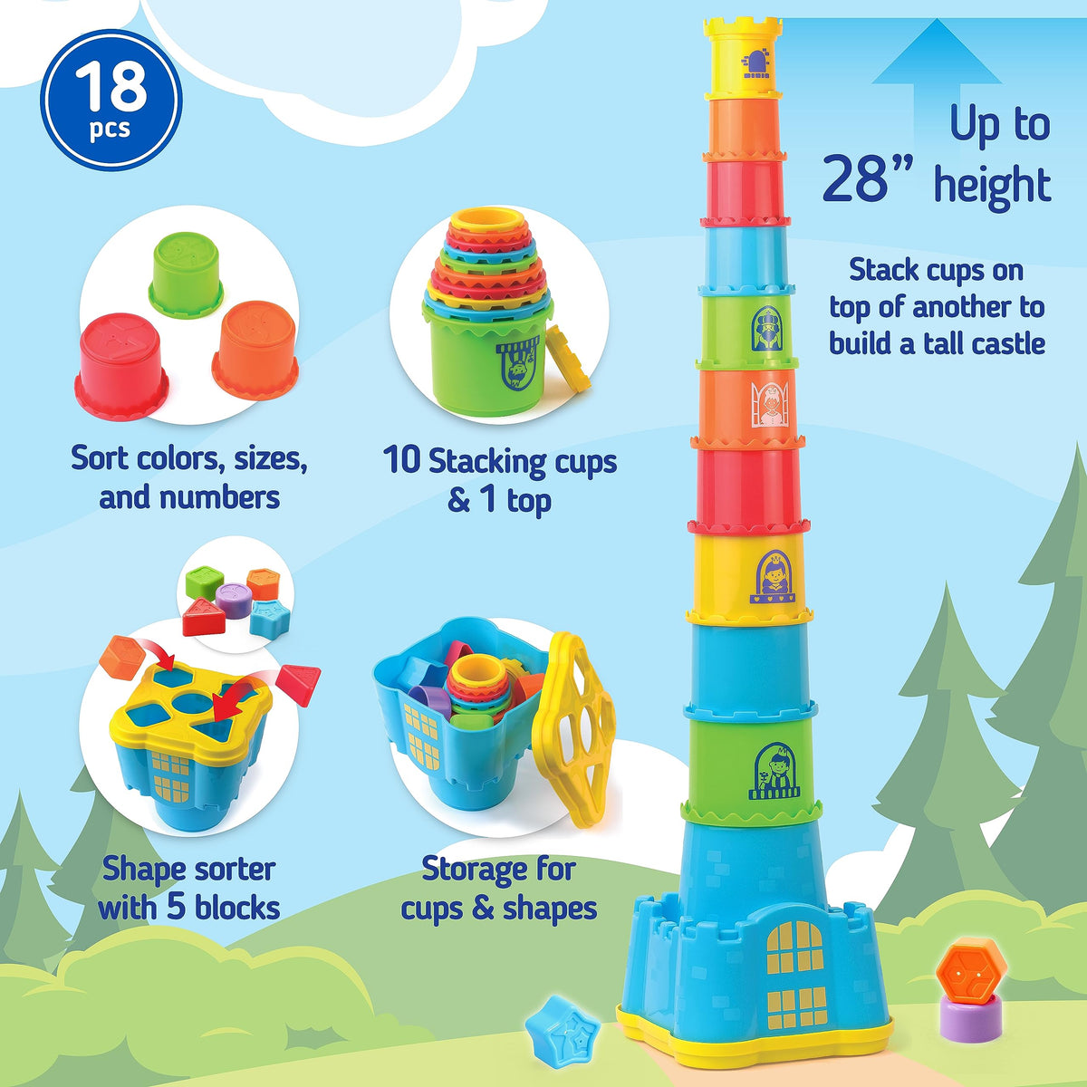 HAP-P-KID bright shapes including square, triangle, circle, hexagon