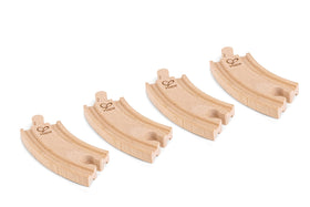 Hape wooden railway expansion curved tracks add dynamic routing options.