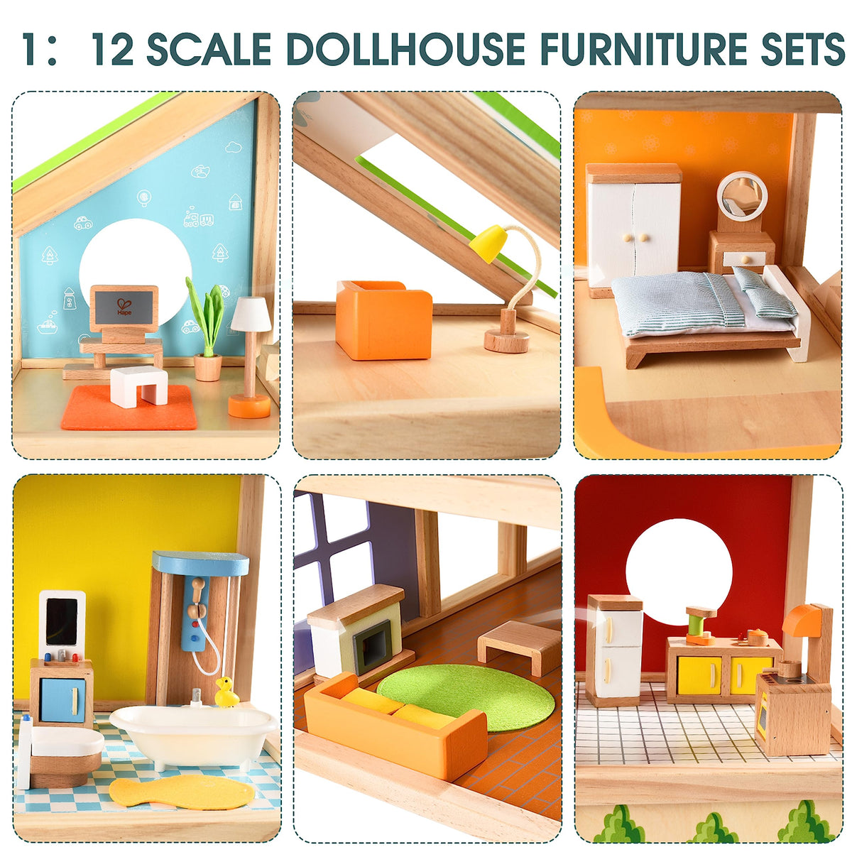 Hape All Seasons dollhouse kitchen set invites cooperative play during home adventures