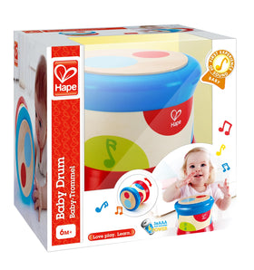 Hape Baby Drum different sounds per color during play