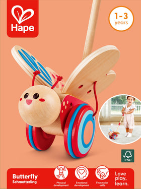 Hape butterfly finish is non-toxic for safe indoor use.