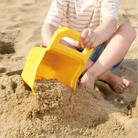 Hape construction sand toy set sign invites kids to announce projects.