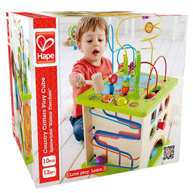 Hape Country Critters Play Cube non-toxic water-based paint keeps finishes safe.