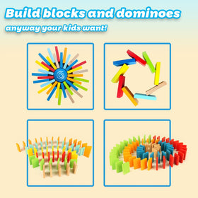 Hape Dynamo colorful domino blocks boost color recognition and stacking.