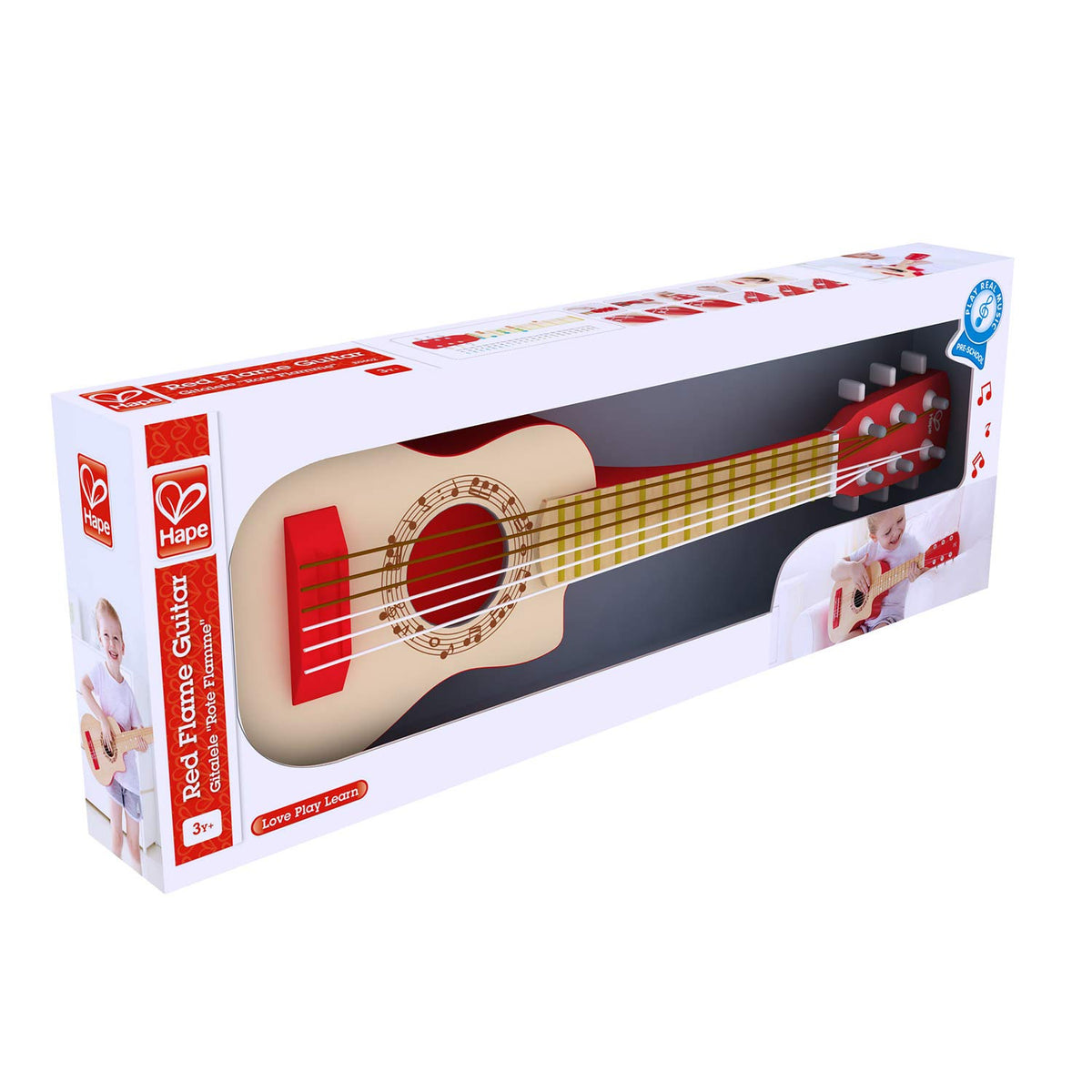 Hape Flame First Guitar toddler-friendly design in wood