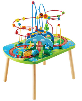 Hape Jungle Adventure Railway Table arches showcase imaginative train routes through arches