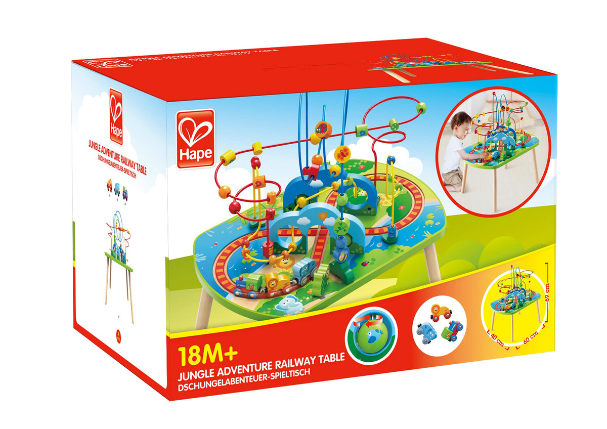 Hape Jungle Adventure Railway Table child-sized play area for solo or group sessions