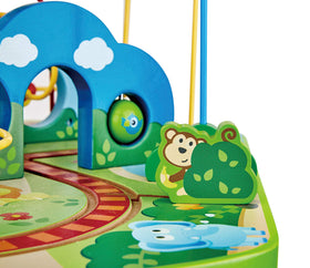Hape Jungle Adventure Railway Table monkey gates demonstrate playful obstacles