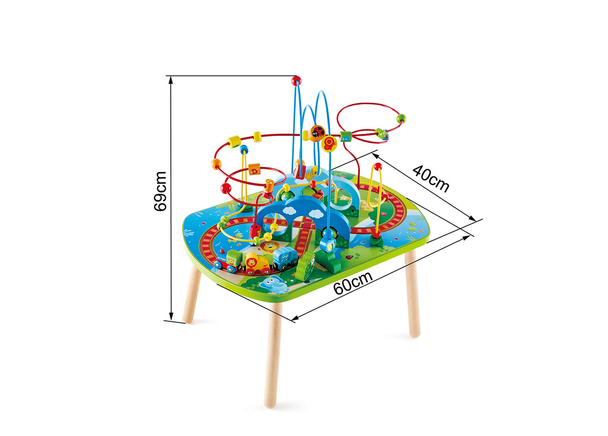 Hape Jungle Adventure Railway Table spinning birds add motion and color