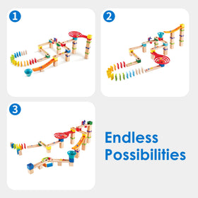 Hape Marble Run Race Track marble wheel offers dynamic movement and replay value.