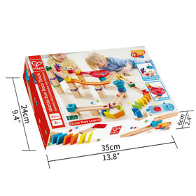 Hape Marble Run Race Track wooden construction promises durable, long-lasting use.