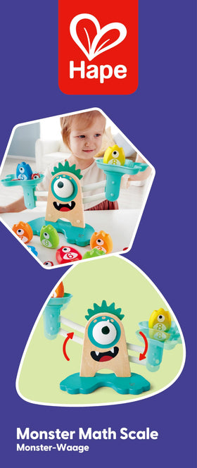 Hape Math Monster Scale soft monster weights support tactile counting play