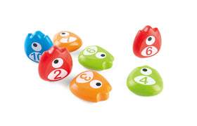Hape Math Monster Scale storage bag encourages tidy toy storage