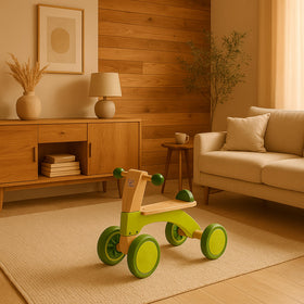 Hape Scoot Around handle area demonstrates easy push and control for toddlers