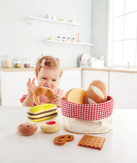 Hape toddler bread basket croissant soft fabrics for gentle handling