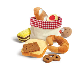 Hape toddler bread basket toast soft felt texture for safe pretend breakfast play